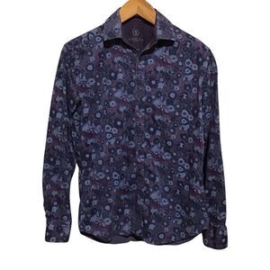 Bugatchi UOMO Shaped Fit Floral Cotton Long Sleeve Shirt S